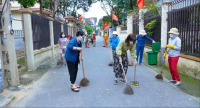 “Tuyến đường an toàn, sáng - xanh - sạch - đẹp” tại đường Nguyễn Viết Xuân thuộc Khu phố 5, Phường 5, TP. Đông Hà