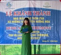 Đồng chí Trần Thị Thanh Hà, Ủy viên BCHTW Hội LHPN Việt Nam - Chủ tịch Hội LHPN tỉnh phát biểu tại buổi lễ